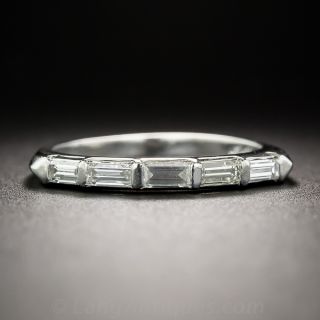 Platinum Five-Stone Baguette Diamond Band