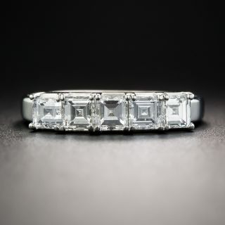 Platinum Five-Stone Square-Cut Diamond Band Ring - 2