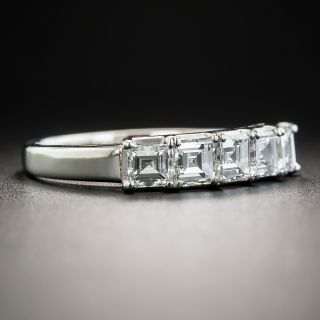 Platinum Five-Stone Square-Cut Diamond Band Ring