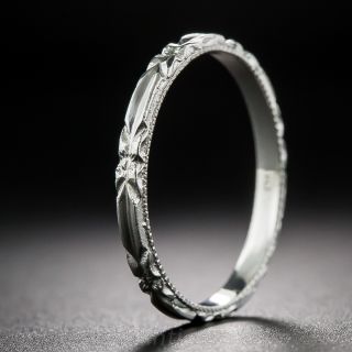 Platinum Floral Wedding Band