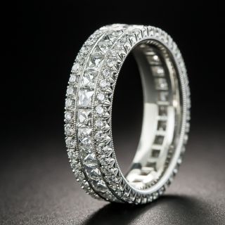 Platinum French-Cut Diamond Band