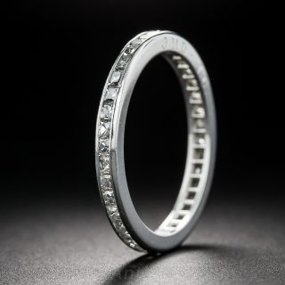 Platinum French Cut Diamond Vintage Eternity Band - 2