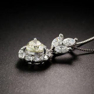 Platinum Heart Shape Diamond Drop