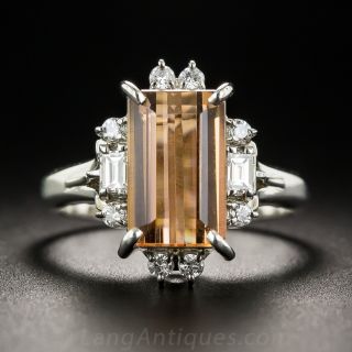 Platinum Imperial Topaz and Diamond Ring