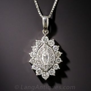 Platinum Marquise Diamond Pendant 