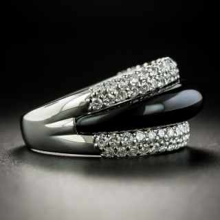 Platinum Onyx Diamond Band Ring