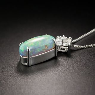 Platinum Opal and Diamond Pendant 