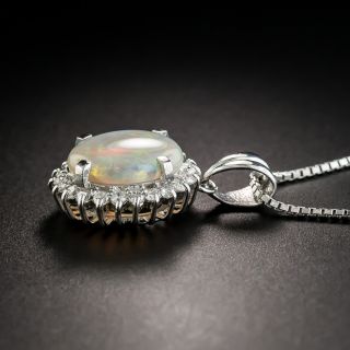 Platinum Opal and Diamond Pendant 