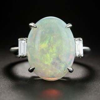 Platinum Opal and Diamond Ring - 1