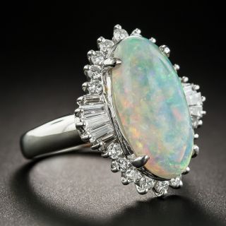 Platinum Opal Diamond Cocktail Ring
