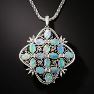 Platinum Opal Diamond Necklace/Brooch - 1