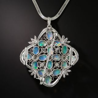 Platinum Opal Diamond Necklace/Brooch