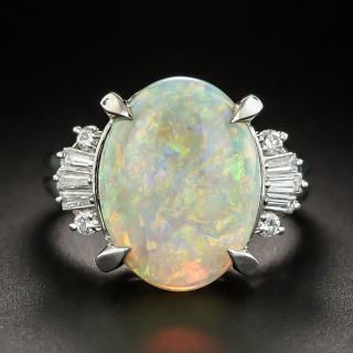 Platinum Opal Diamond Ring - 1