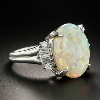 Platinum Opal Diamond Ring