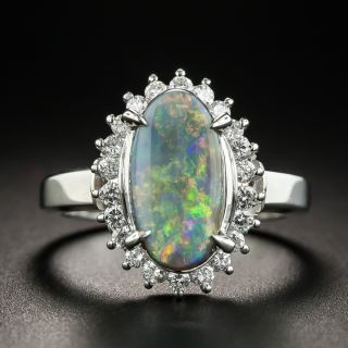 Platinum Opal Diamond Ring - 1