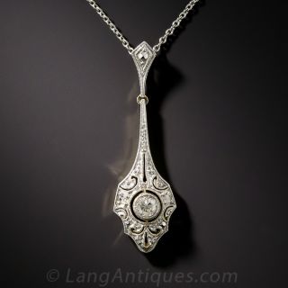 Platinum Over 14K Diamond Pendant