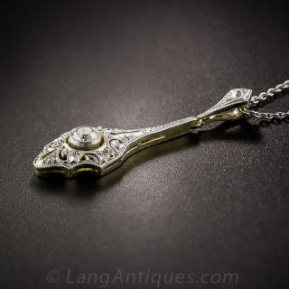 Platinum Over 14K Diamond Pendant