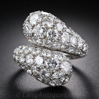 Platinum Pavé Diamond Bypass Ring - 1