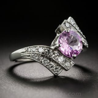 Platinum Pink Sapphire and Diamond Ring