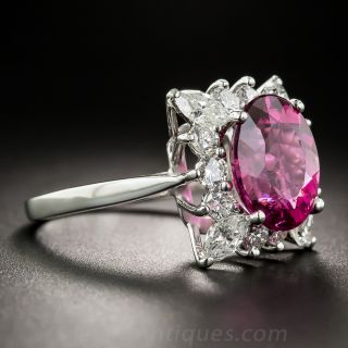 Platinum Rubelite and Diamond Cocktail Ring