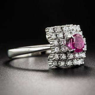 Platinum Ruby and Diamond Estate Ring