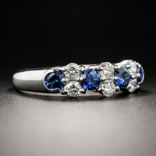 Platinum Sapphire and Diamond Band Ring