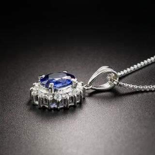 Platinum Sapphire and Diamond Drop 
