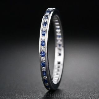 Platinum Sapphire and Diamond Eternity Band