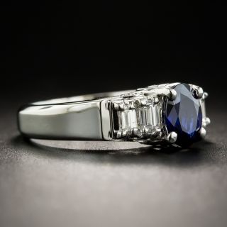 Platinum Sapphire and Diamond Ring