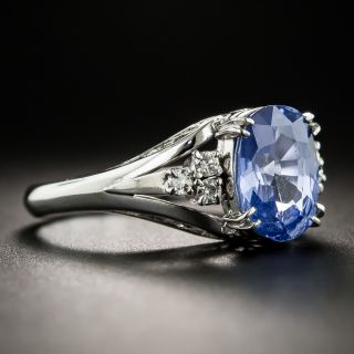 Platinum Sapphire and Diamond Ring