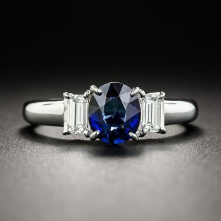 Platinum Sapphire and Diamond Ring