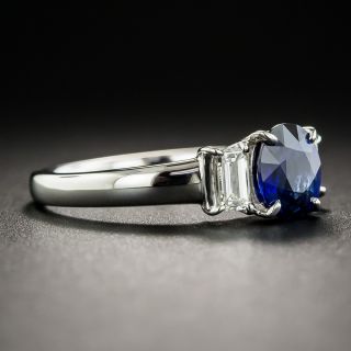 Platinum Sapphire and Diamond Ring