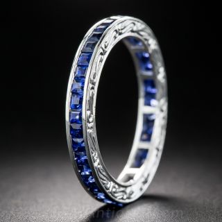 Platinum Sapphire Eternity Band