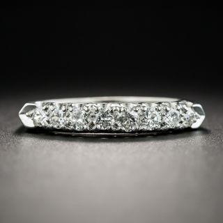 Platinum Single Row Diamond Band - 1