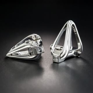 Platinum Square-Cut Diamond Cufflinks