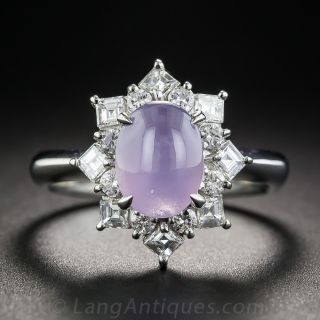 Platinum Star Sapphire And Diamond Ring