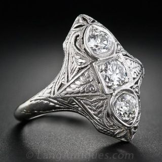 Platinum Three-Stone Diamond Ring