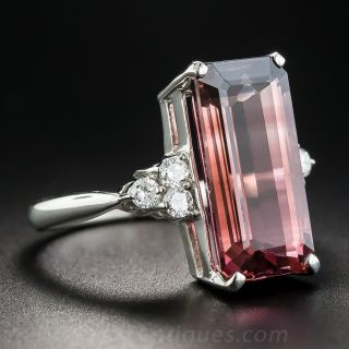 Platinum Tourmaline and Diamond Ring