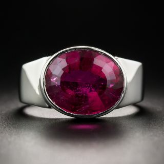Rubelite Tourmaline Platinum Ring