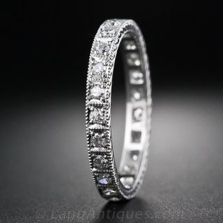 Platinum Vintage Style Diamond Eternity Band