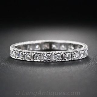 Platinum Vintage Style Diamond Eternity Band