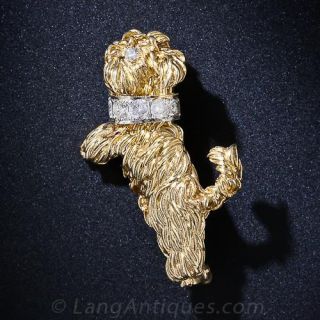 Playful Puppy Pin with Diamond Collar