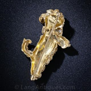 Playful Puppy Pin with Diamond Collar