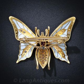Plique-a-Jour Enamel Butterfly Pin