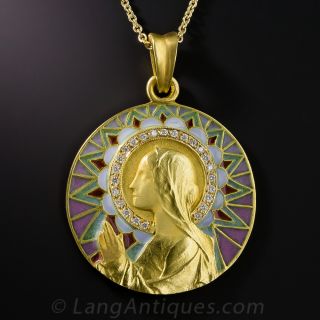 Plique a Jour Madonna Pendant by Masriera
