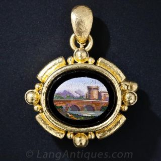 Ponte Elio Micro-Mosaic Pendant and Brooch by Elizabeth Locke