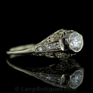 Post Edwardian Style Engagement Ring