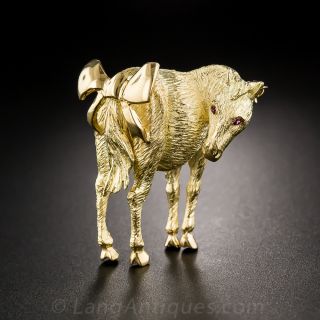 Pretty 18K Pony Pin 