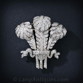 Prince of Wales Antique Diamond Pin