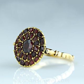 Pristine Georgian Garnet Cluster Ring